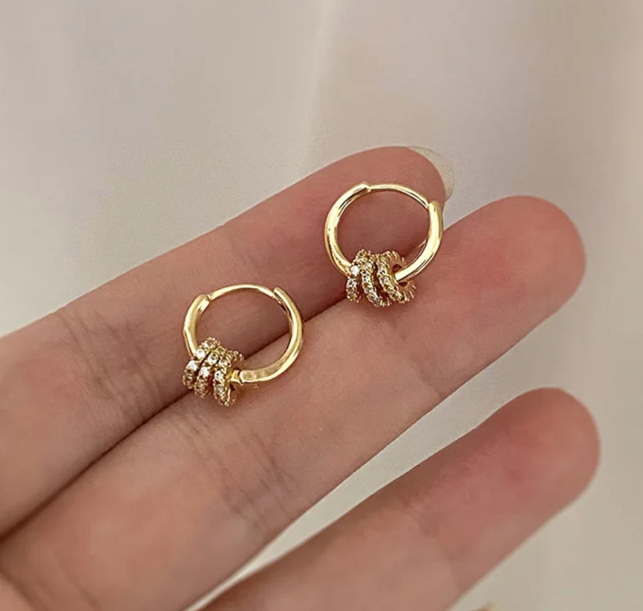 Hoops tres aros brillantes pequeños
