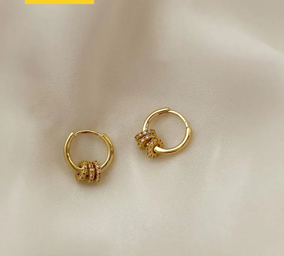 Hoops tres aros brillantes pequeños