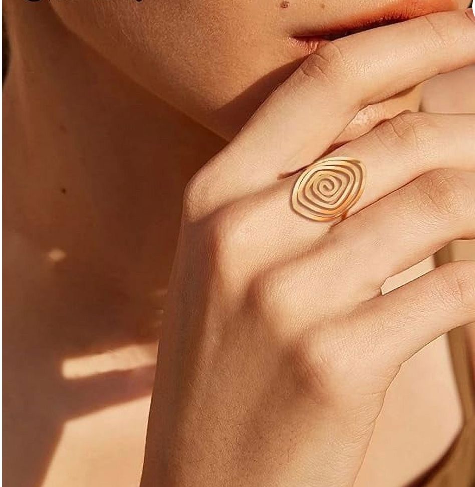 Anillo espiral chapa oro