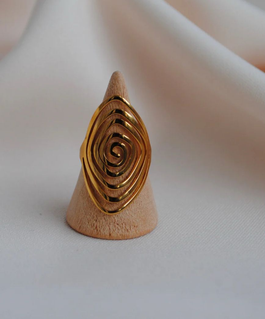 Anillo espiral chapa oro