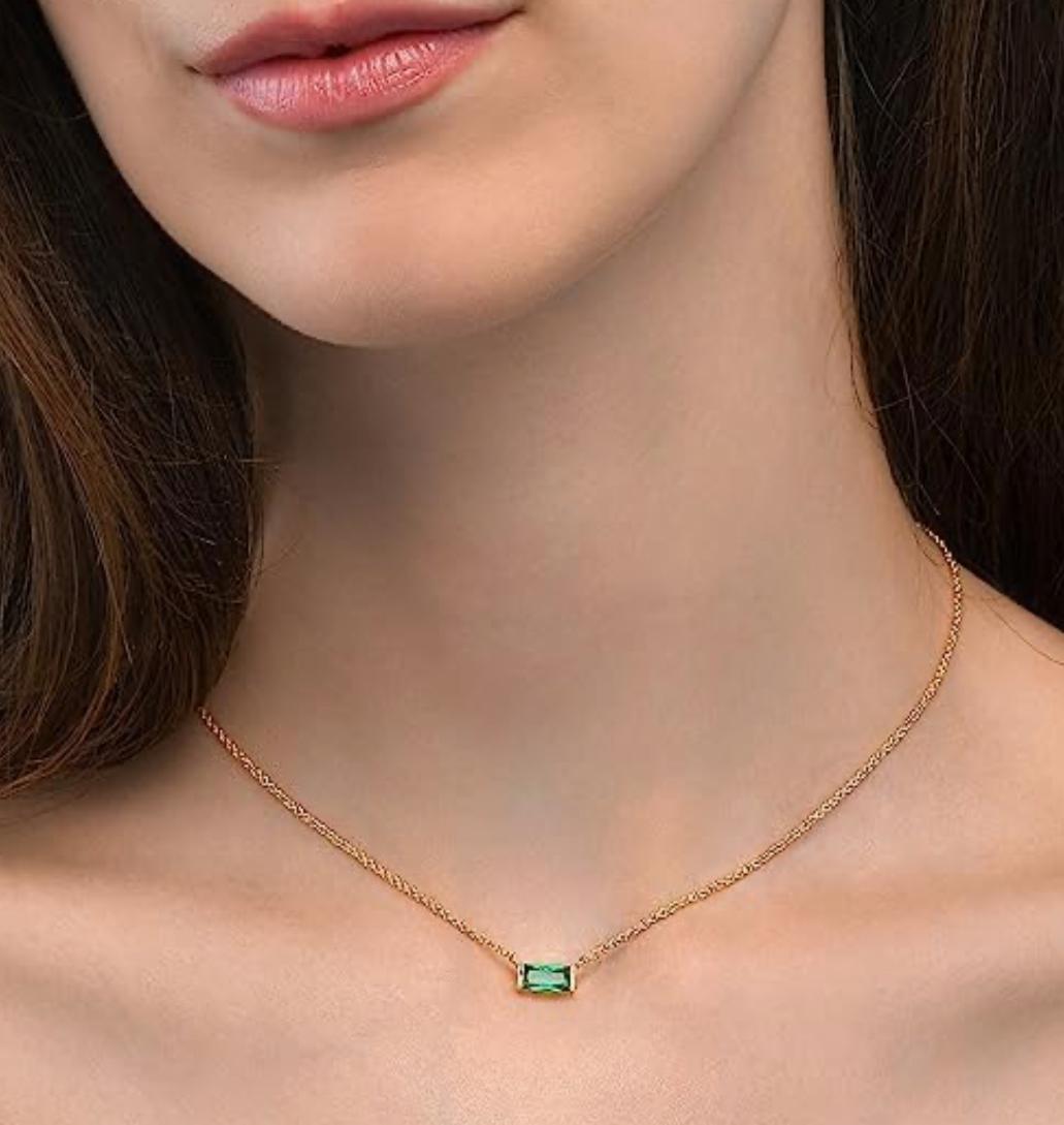 Collar dije verde esmeralda