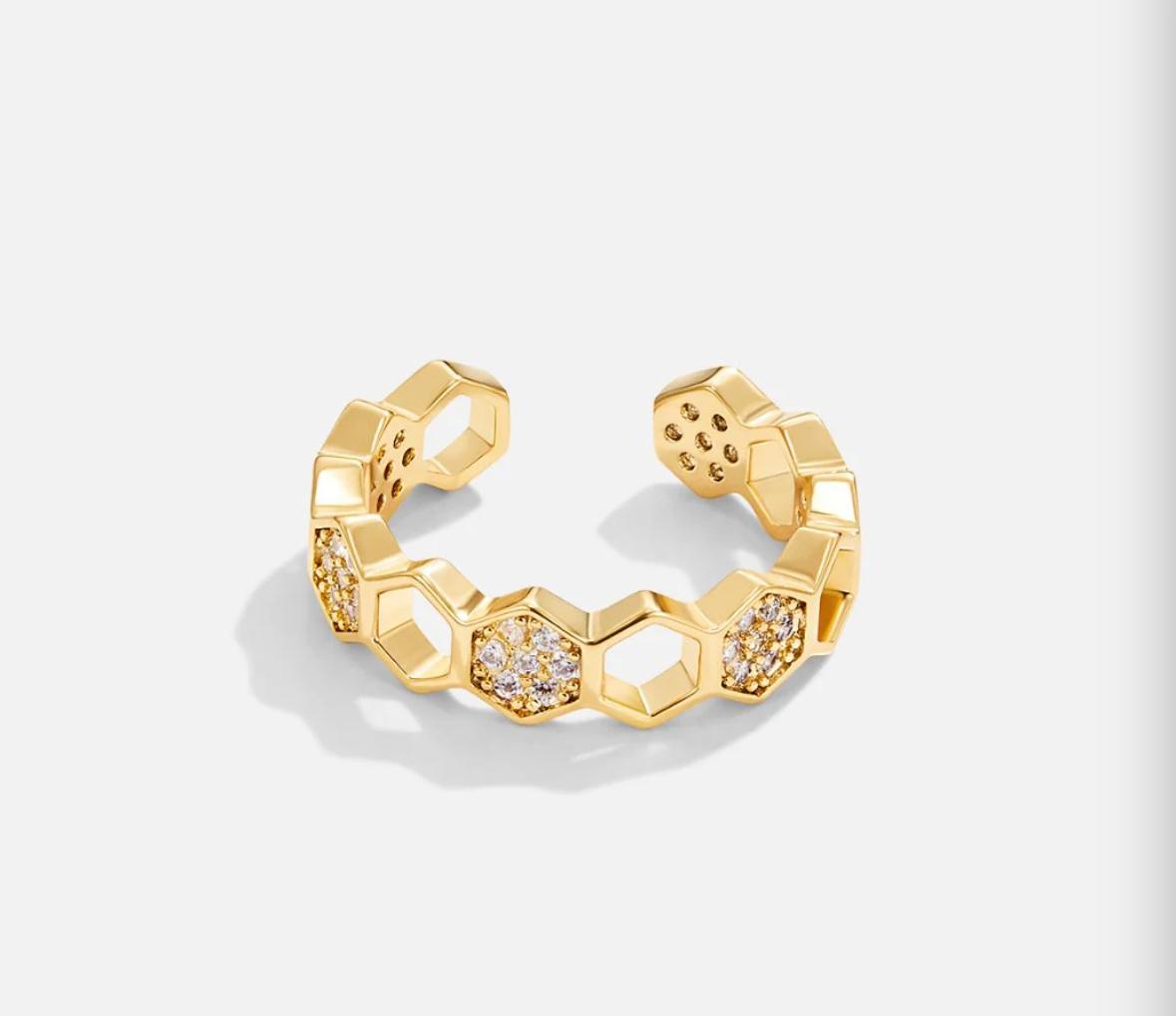 Anillo panal con circonia autoajustable