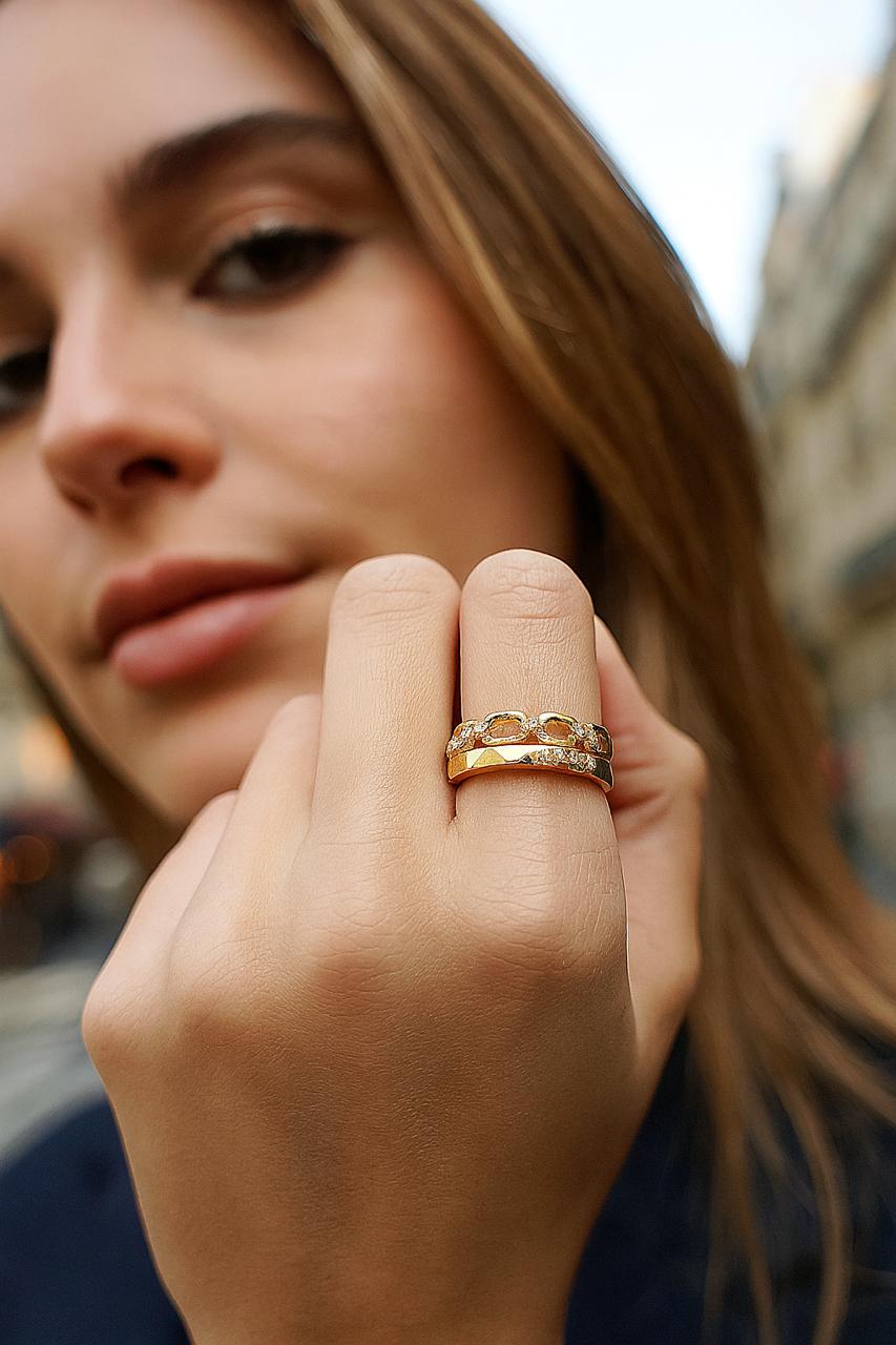 Anillo 2 layers con zirconia autoajustable