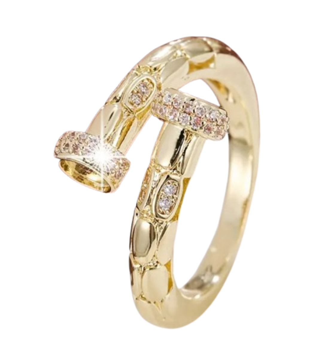 Anillo clavo con circonia autoajustable