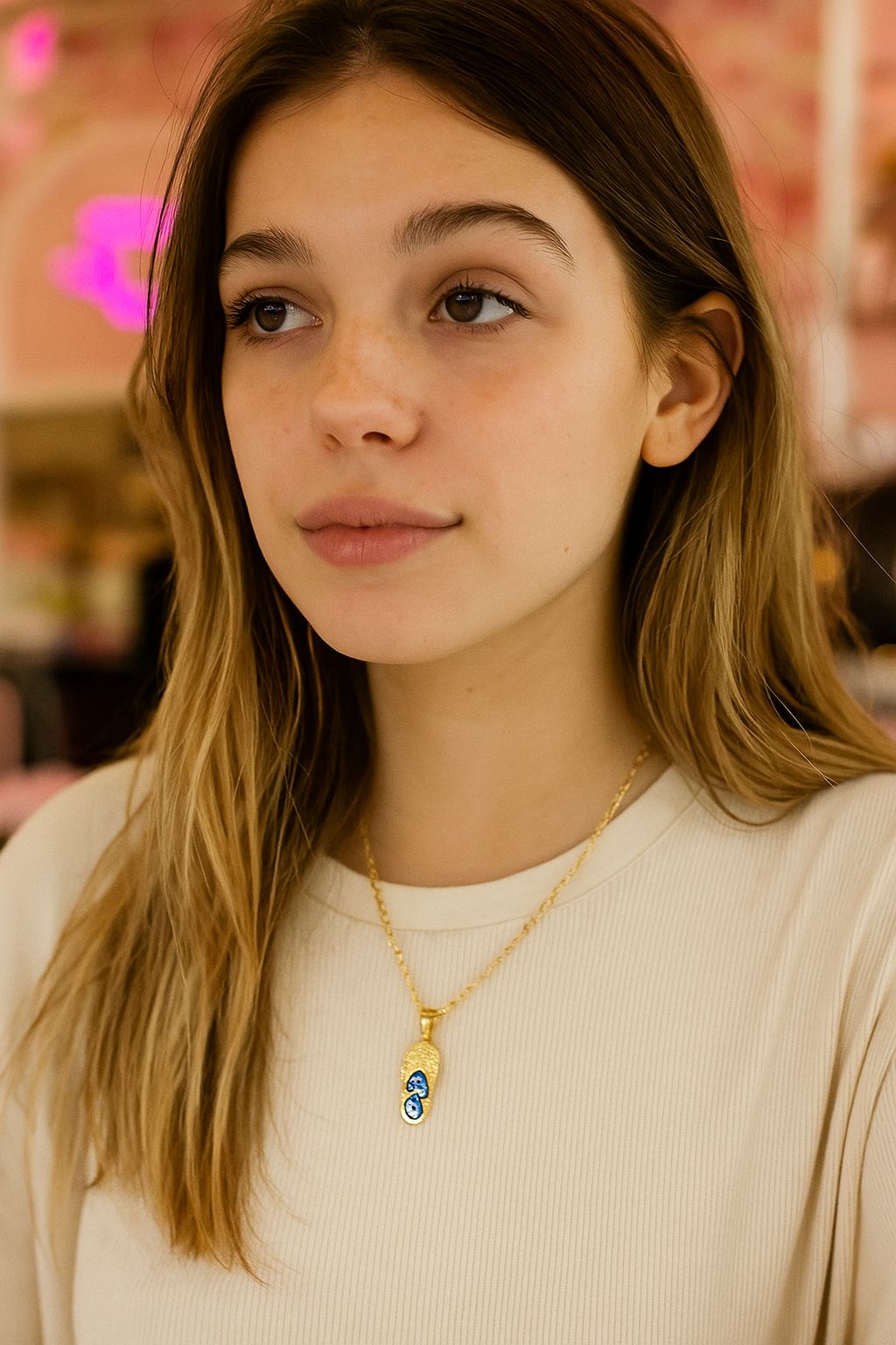 Collar sandal ojo turco azul