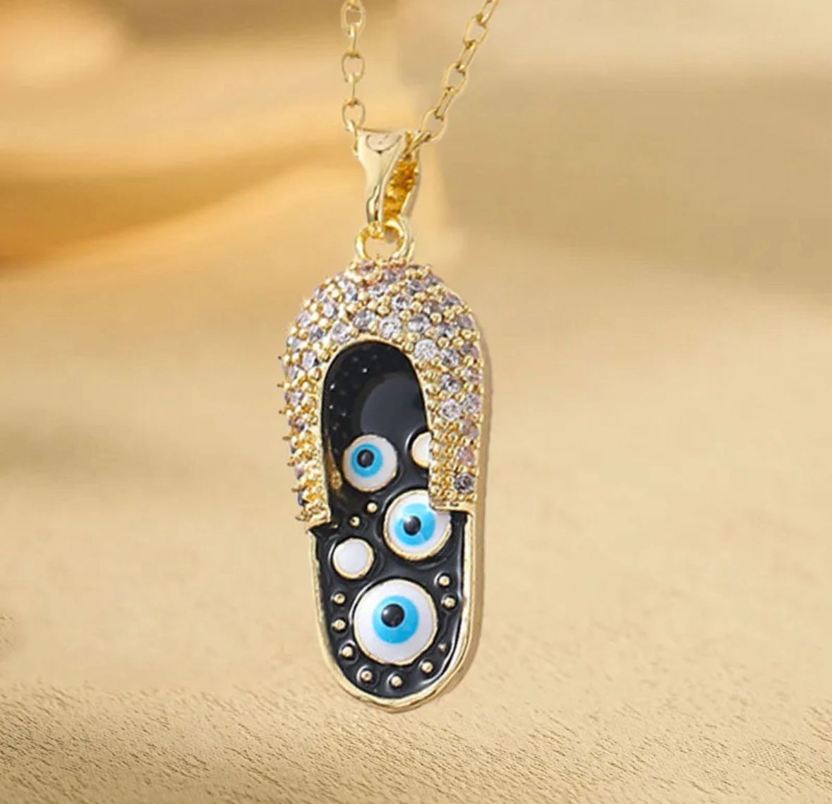 Collar sandal ojo turco azul