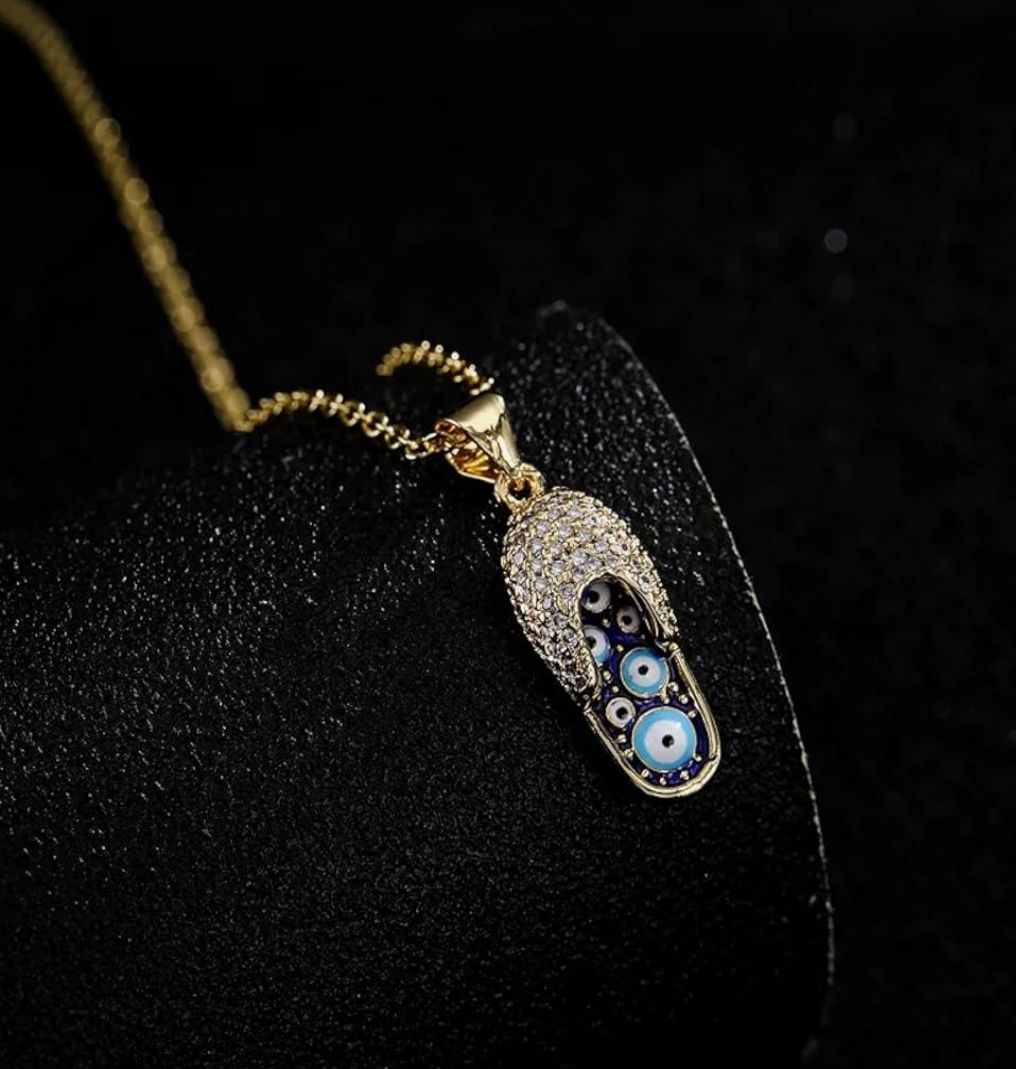 Collar sandal ojo turco azul