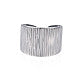 Anillo textura zebra plateado
