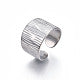 Anillo textura zebra plateado