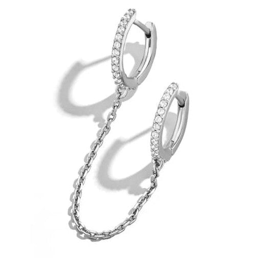 Arete aro circonita blanca