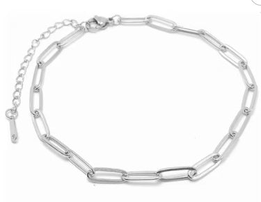 Pulsera eslabones plateada