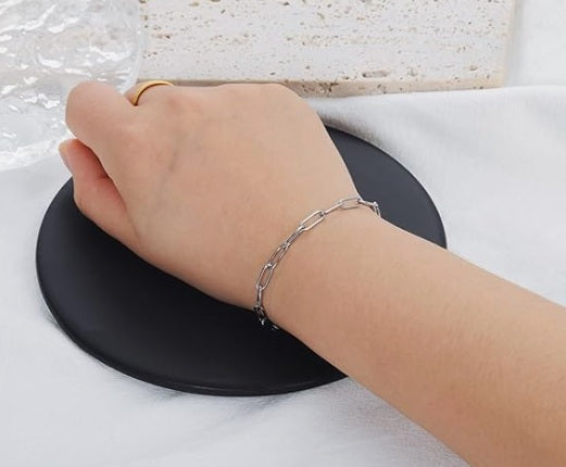 Pulsera eslabones plateada