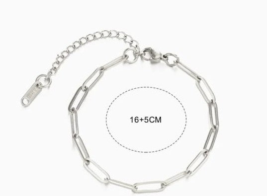 Pulsera eslabones plateada