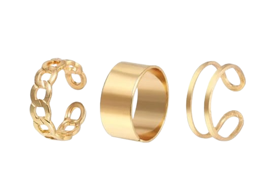 Set 3 anillos dorados bohemio
