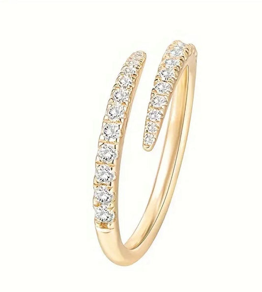 Anillo líneas con circonia autoajustable