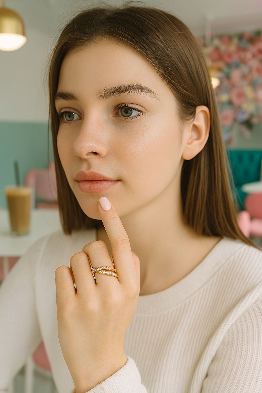 Anillo líneas con circonia autoajustable