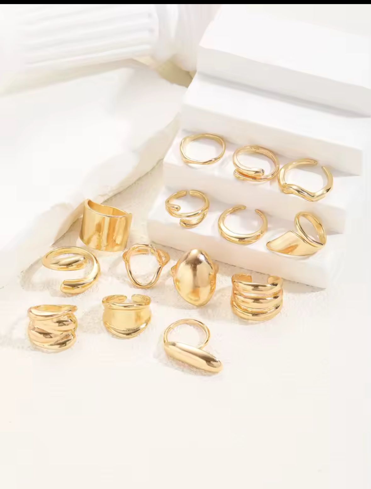 Catorce anillos chapa oro