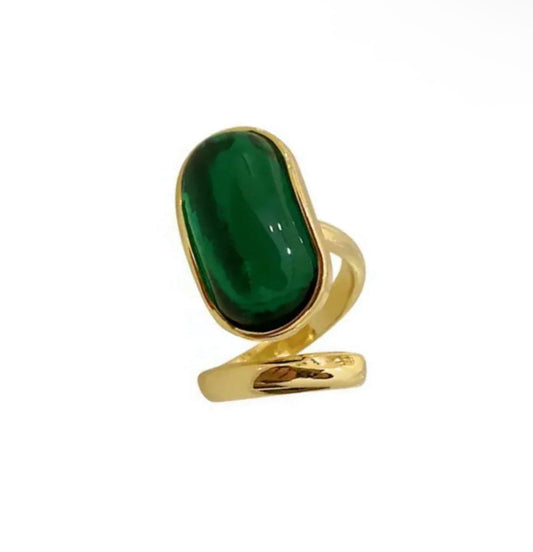 Anillo verde  esmeralda autoajustable