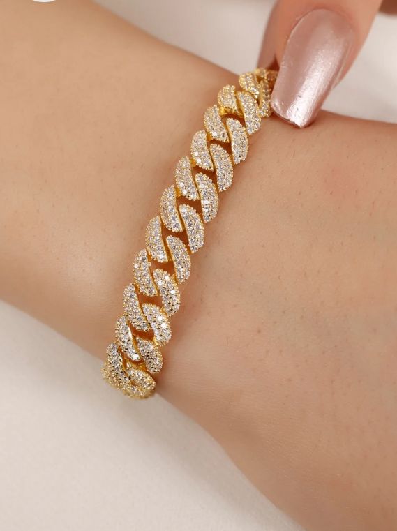 Pulsera figaro circonias bold