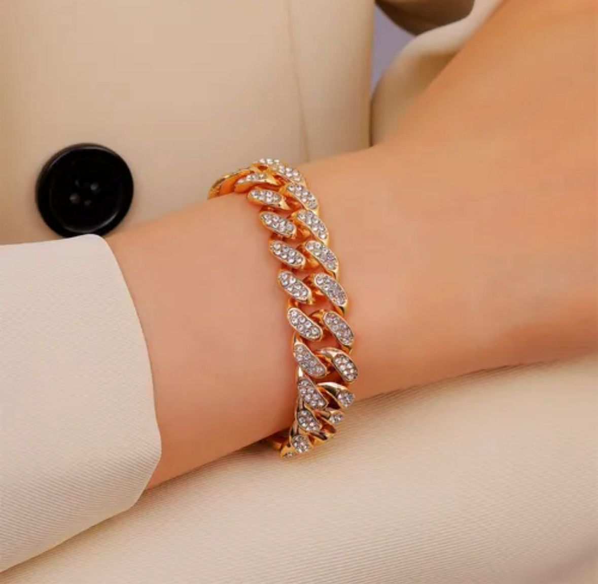 Pulsera figaro circonias bold