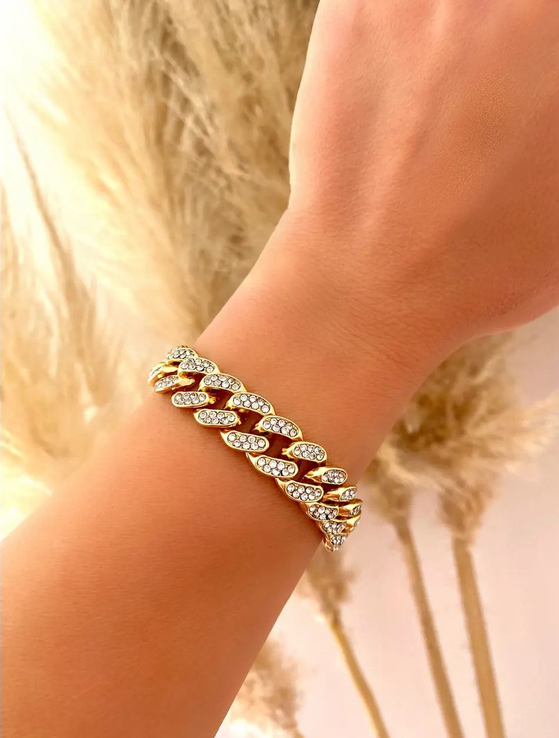 Pulsera figaro circonias bold