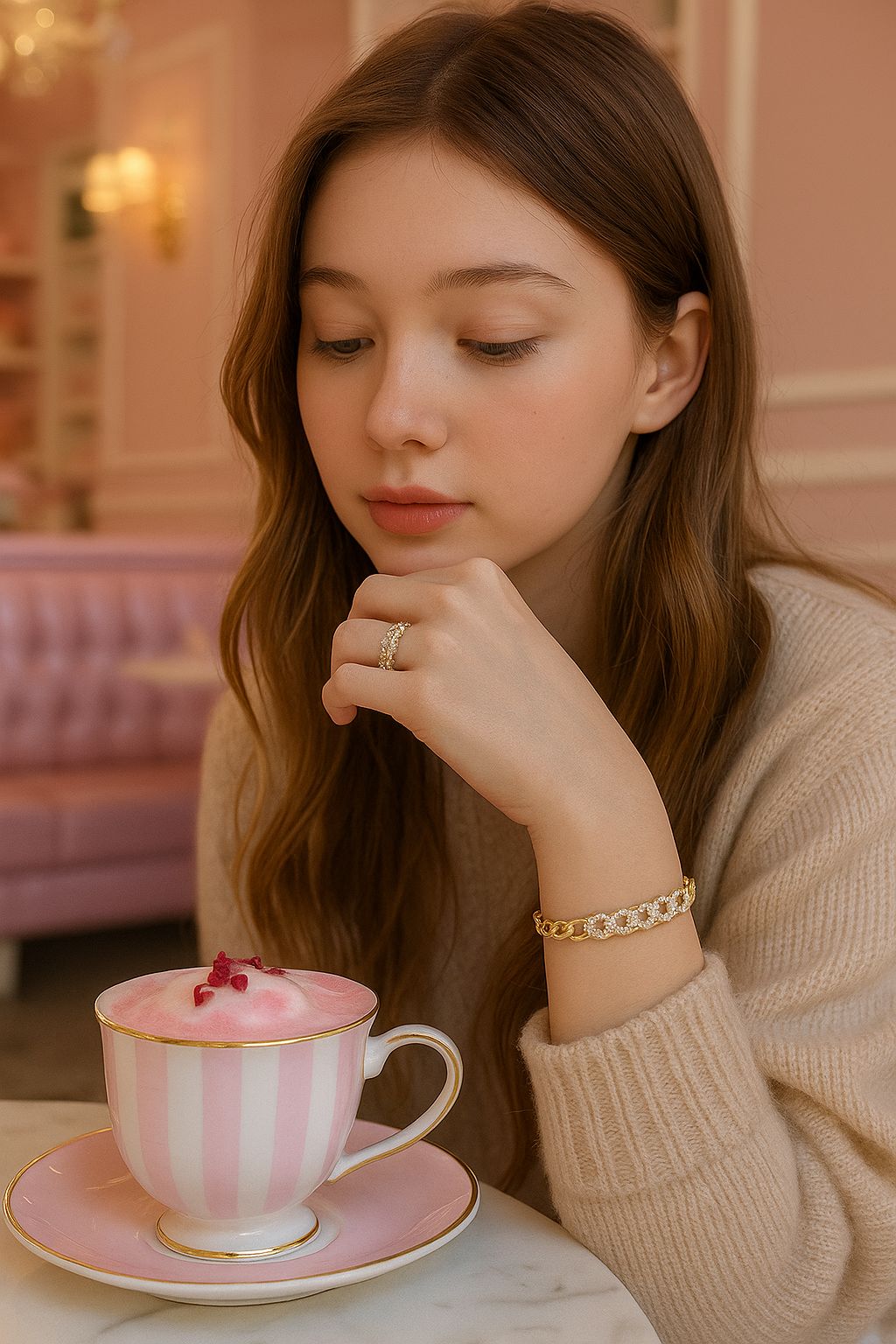 Pulsera figaro circonias bold