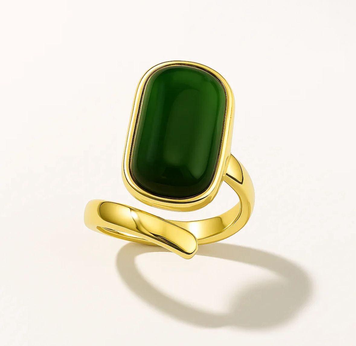 Anillo verde  esmeralda autoajustable
