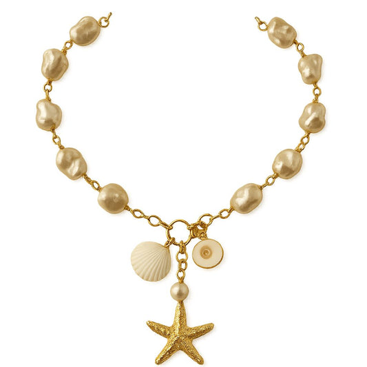 Collar concha natural y estrella mar