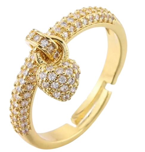 Anillo dije corazón y circonia