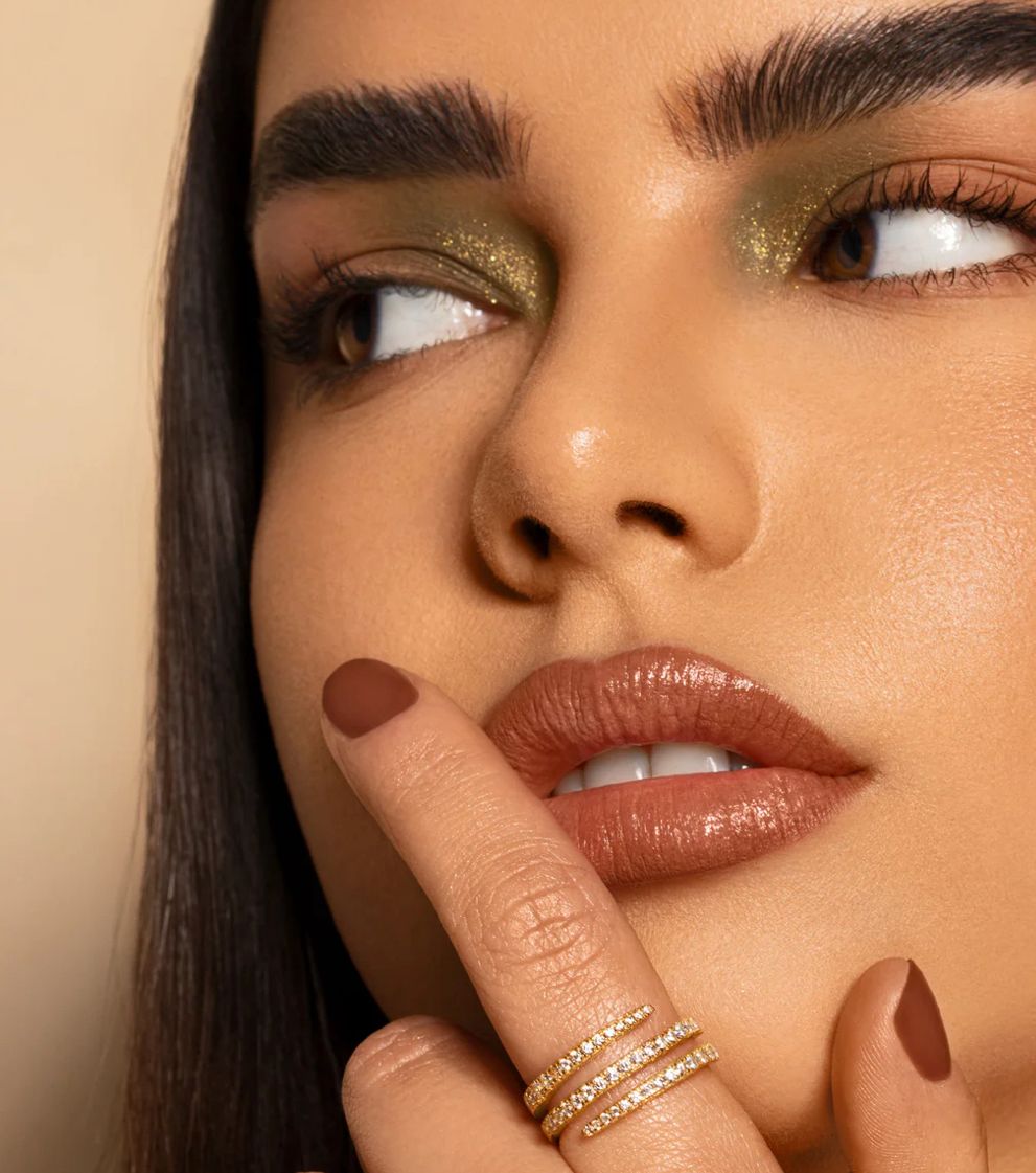 Anillo espiral con zirconia autoajustable