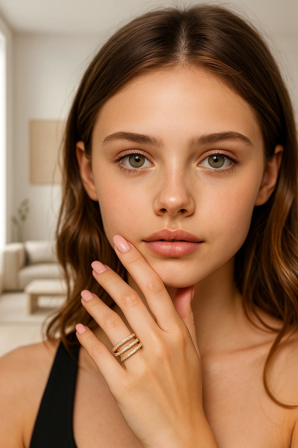 Anillo espiral con zirconia autoajustable