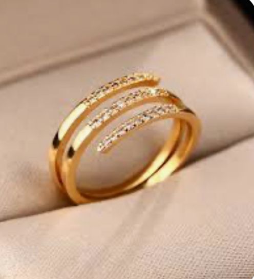 Anillo espiral con zirconia autoajustable