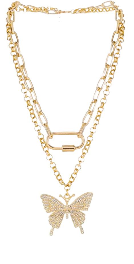 Collar mariposa circonia doble layer