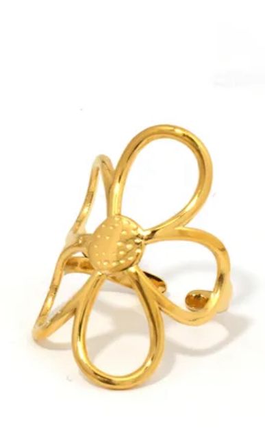 Anillo flor autoajustable