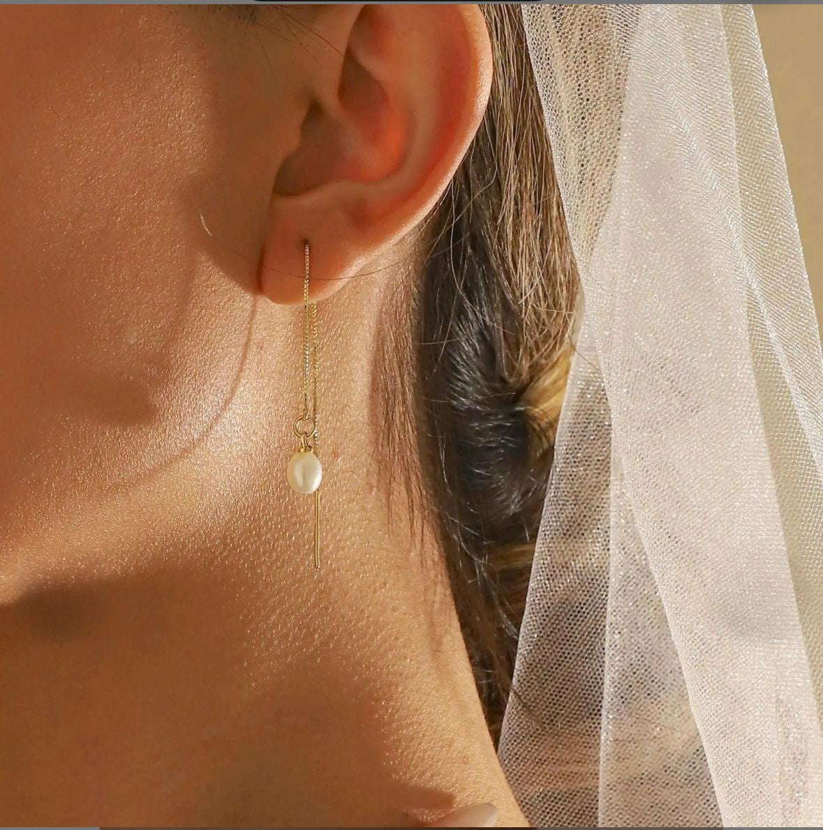 Aretes perla cultivada de río