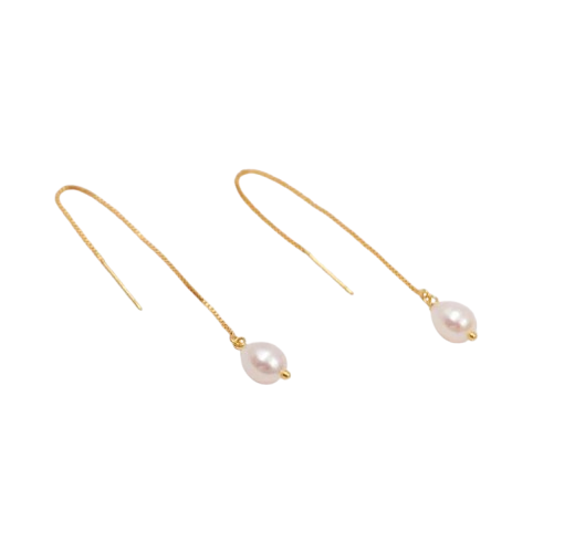 Aretes perla cultivada de río