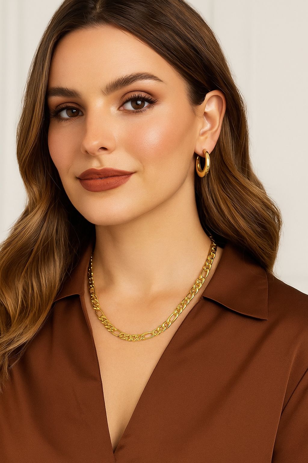 Collar dorado cadena figaro