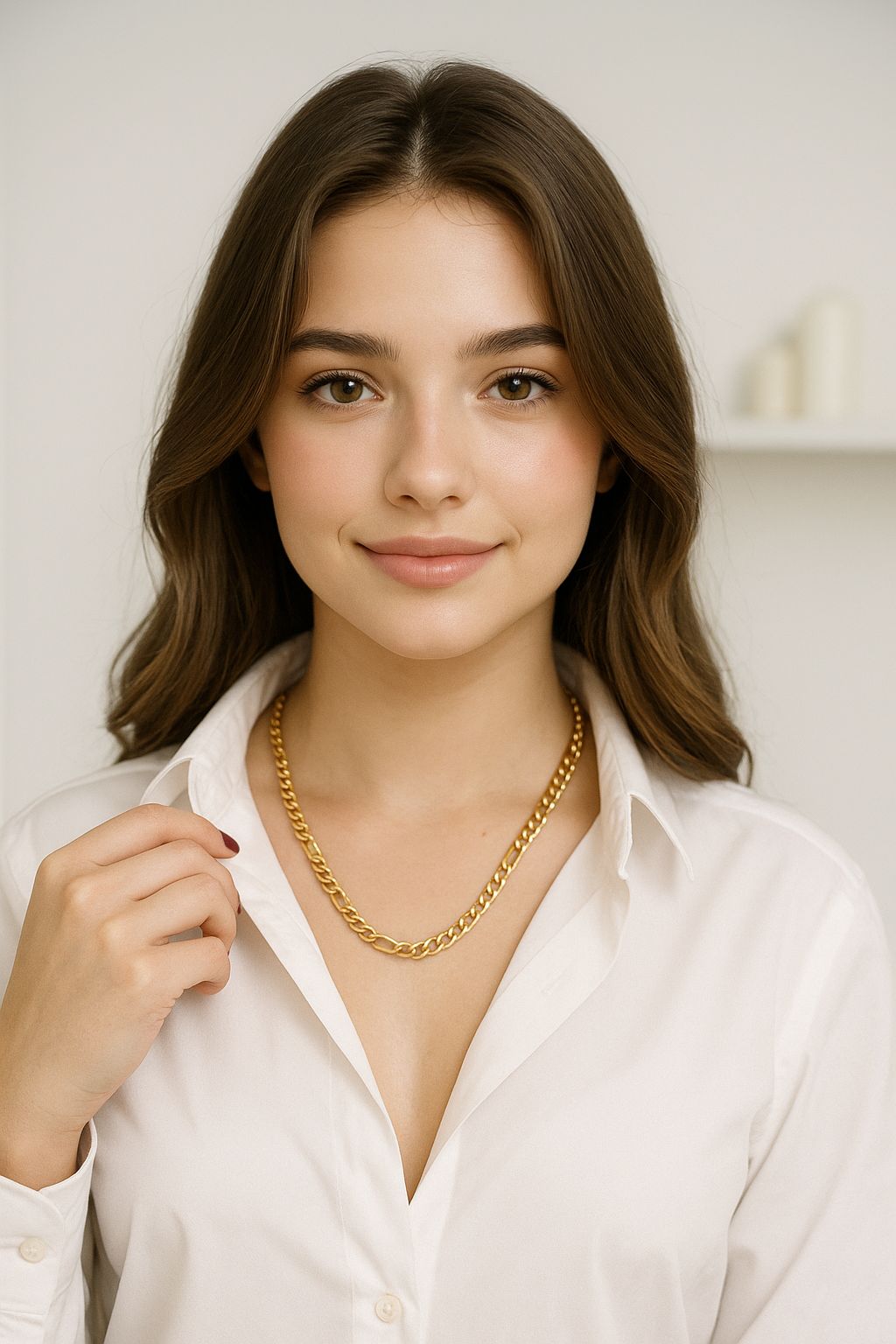 Collar dorado cadena figaro