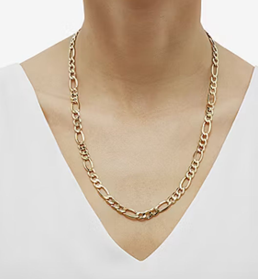 Collar dorado cadena figaro