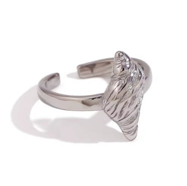 Anillo caracol plateado