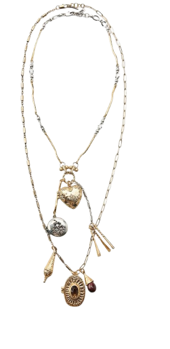 Collar 5 dijes zara doble layer