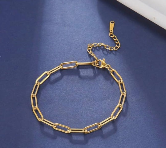 Pulsera eslabones chapa oro