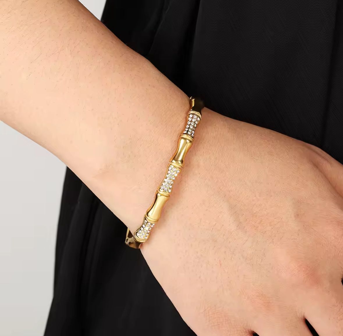 Pulsera bambú circonia