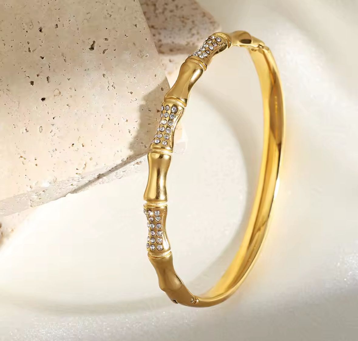 Pulsera bambú circonia