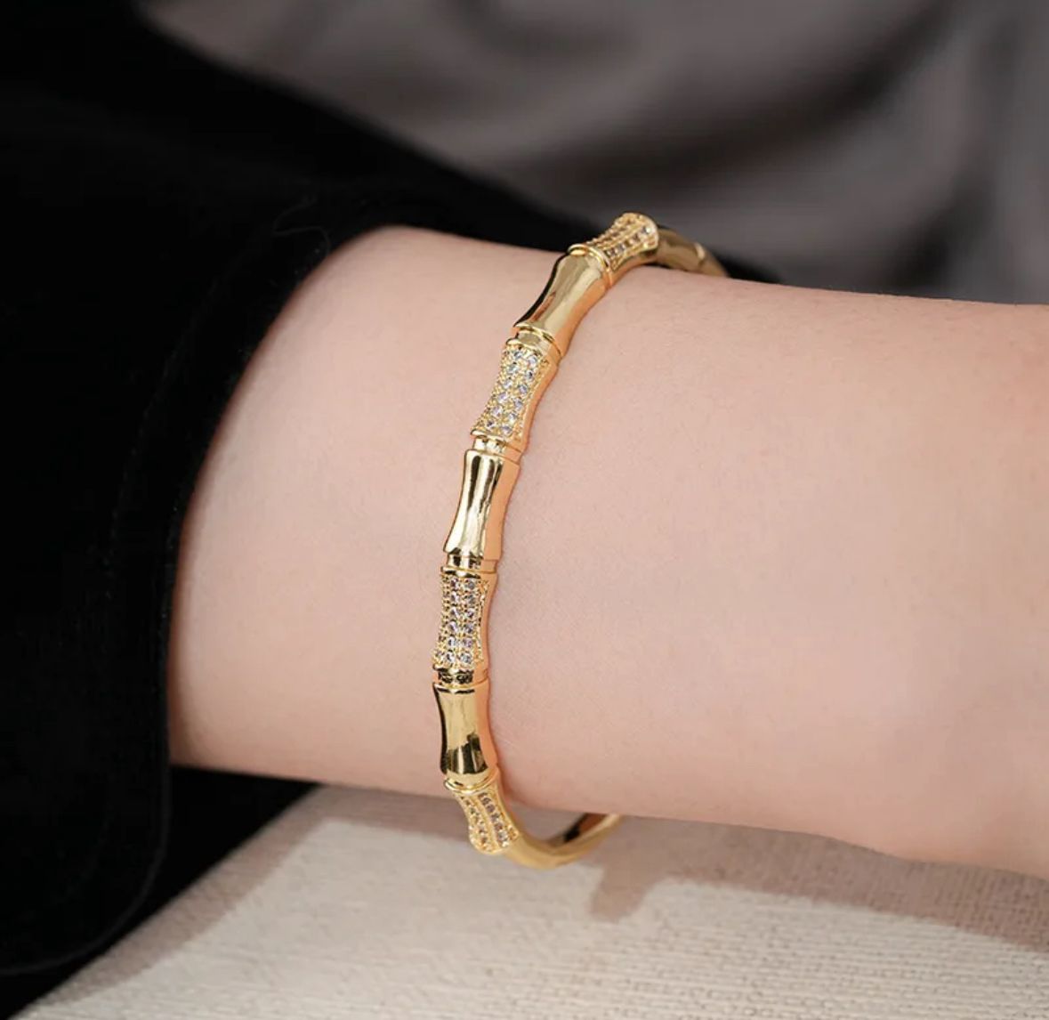 Pulsera bambú circonia