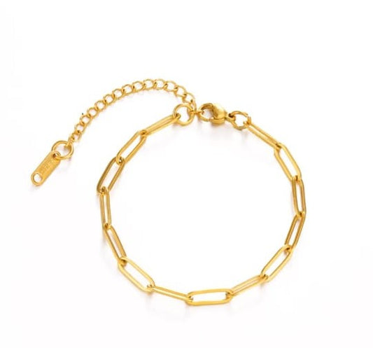 Pulsera eslabones chapa oro