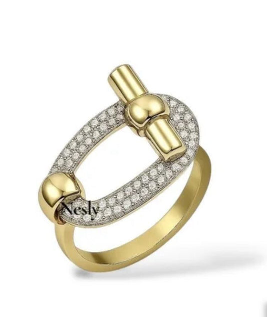 Anillo estilo tiffany con circonio autoajustable