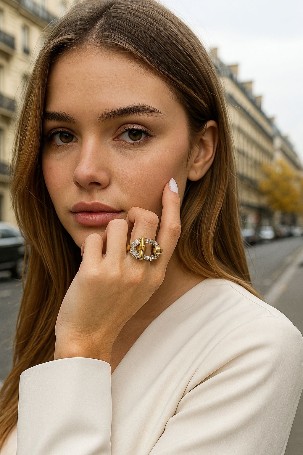 Anillo estilo tiffany con circonio autoajustable