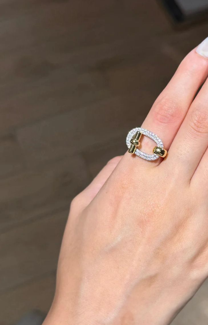 Anillo estilo tiffany con circonio autoajustable