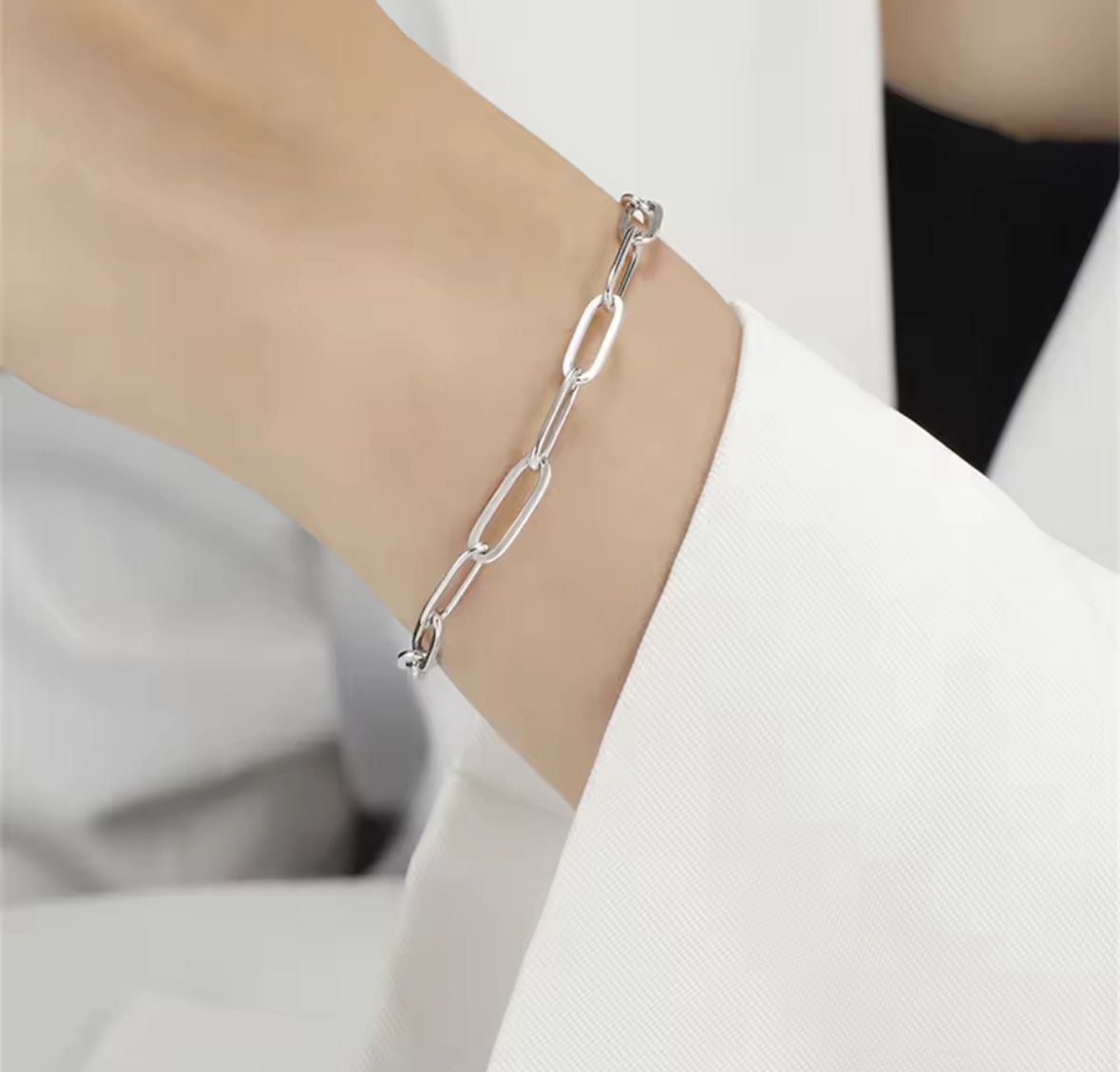 Pulsera eslabones plateada